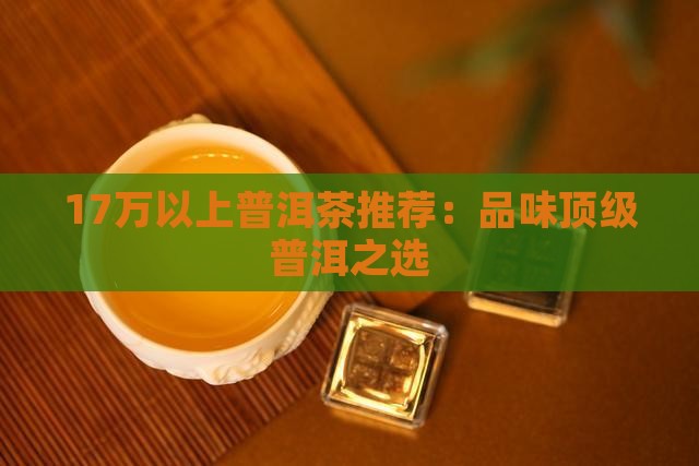 17万以上普洱茶推荐：品味顶级普洱之选