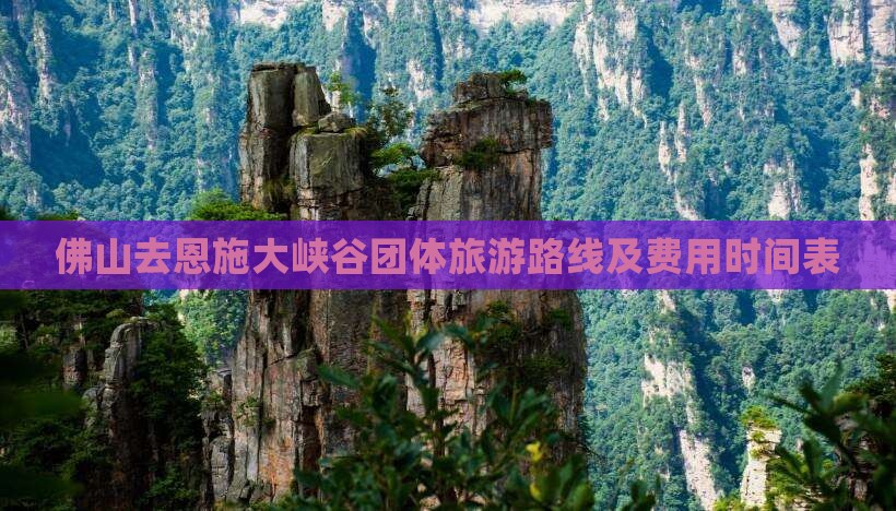 佛山去恩施大峡谷团体旅游路线及费用时间表