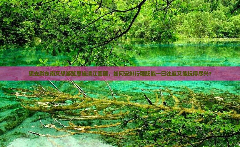 想去黔东南又想游览恩施清江画廊，如何安排行程既能一日往返又能玩得尽兴？