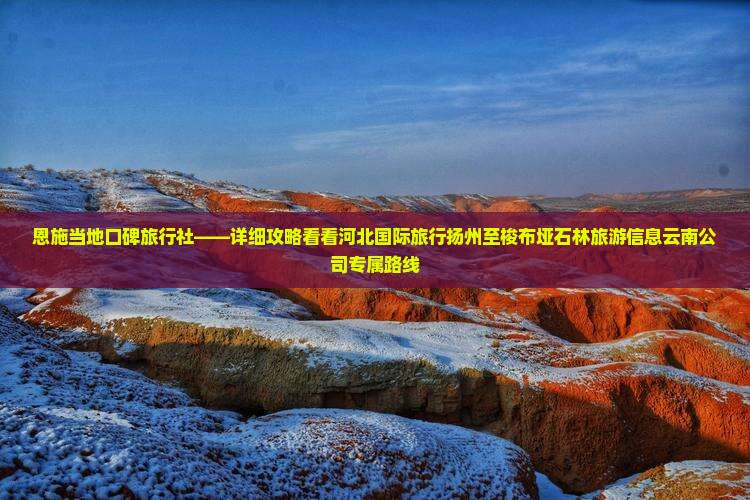 恩施当地口碑旅行社——详细攻略看看河北国际旅行扬州至梭布垭石林旅游信息云南公司专属路线