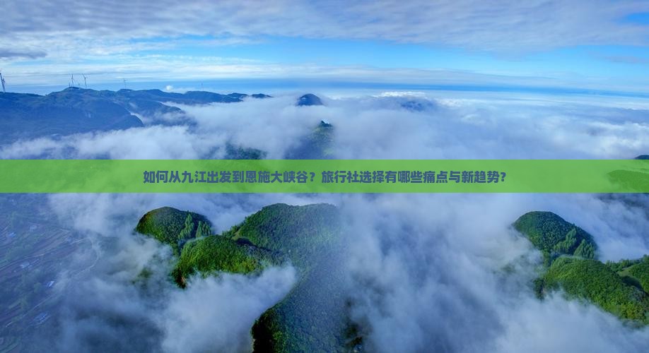 如何从九江出发到恩施大峡谷？旅行社选择有哪些痛点与新趋势？