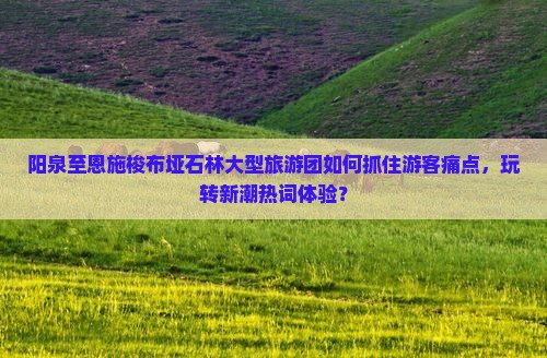 阳泉至恩施梭布垭石林大型旅游团如何抓住游客痛点，玩转新潮热词体验？