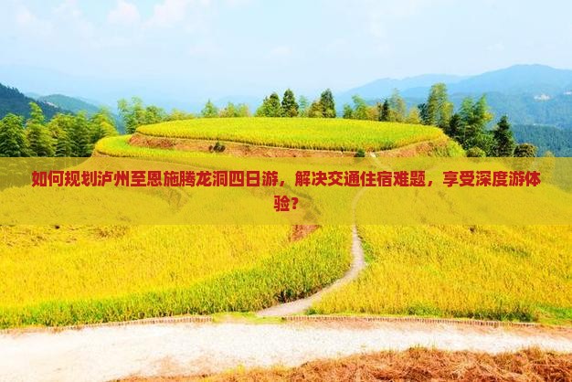 如何规划泸州至恩施腾龙洞四日游，解决交通住宿难题，享受深度游体验？