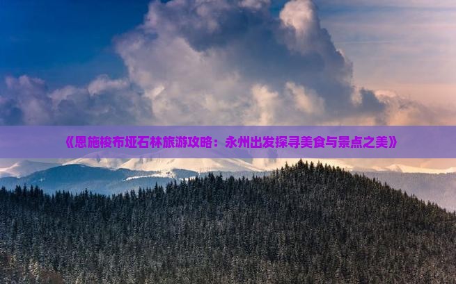 《恩施梭布垭石林旅游攻略：永州出发探寻美食与景点之美》