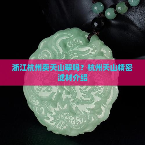 浙江杭州卖天山翠吗?杭州天山精密滤材介绍 浙江杭州卖天山翠吗?杭州天山精密滤材介绍