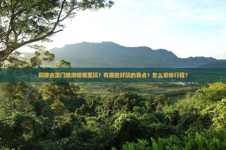 铜陵去澳门旅游塔哪里玩？有哪些好玩的景点？怎么安排行程？
