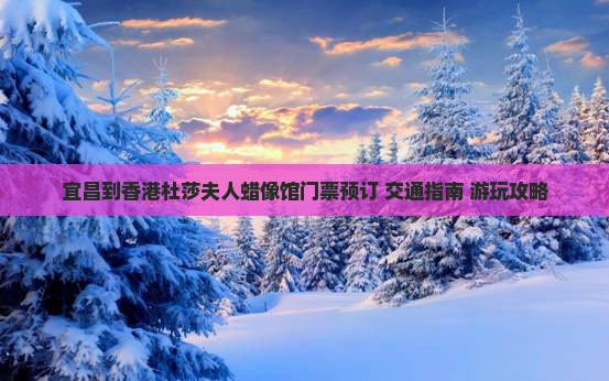 宜昌到香港杜莎夫人蜡像馆门票预订+交通指南+游玩攻略