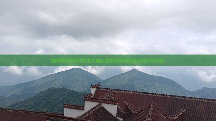 如何解决桐城到香港大屿山团体旅游中的痛点和热点问题？