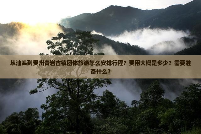 从汕头到贵州青岩古镇团体旅游怎么安排行程？费用大概是多少？需要准备什么？