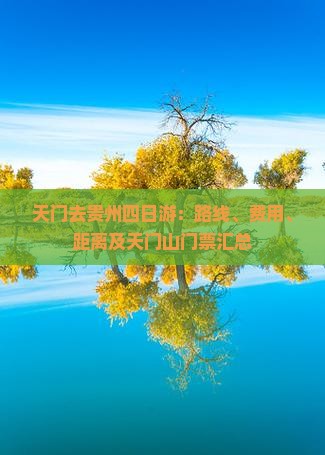 天门去贵州四日游：路线、费用、距离及天门山门票汇总