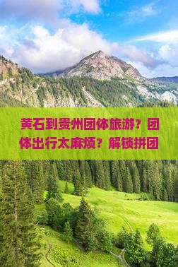 黄石到贵州团体旅游？团体出行太麻烦？解锁拼团自由新模式！
