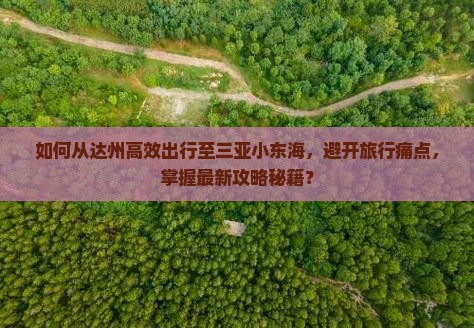 如何从达州高效出行至三亚小东海，避开旅行痛点，掌握最新攻略秘籍？
