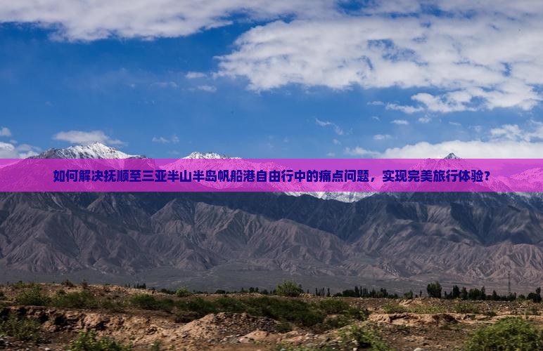 如何解决抚顺至三亚半山半岛帆船港自由行中的痛点问题，实现完美旅行体验？