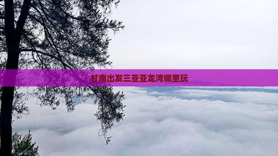 甘南出发三亚亚龙湾哪里玩
