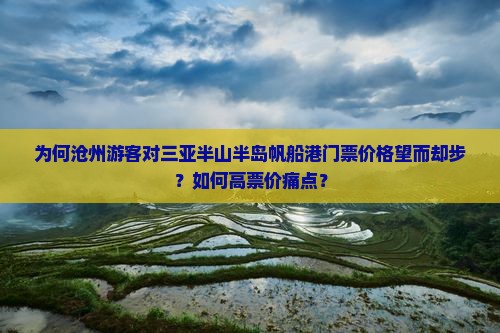 为何沧州游客对三亚半山半岛帆船港门票价格望而却步？如何高票价痛点？