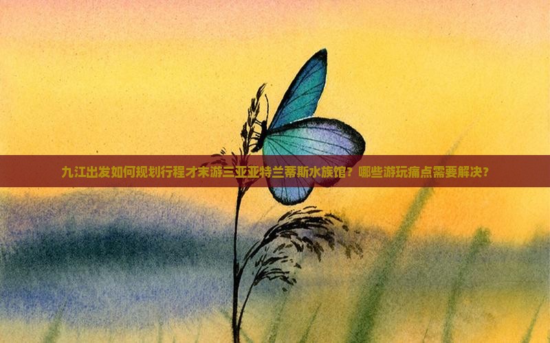 九江出发如何规划行程才末游三亚亚特兰蒂斯水族馆？哪些游玩痛点需要解决？