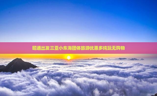 昭通出发三亚小东海团体旅游优惠多纯玩无购物