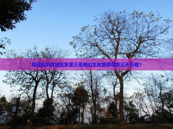 如何规划宣城出发至三亚南山文化旅游区的三天行程？