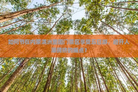 如何节在内蒙满洲里国门景区享受五日游，避开人潮拥挤的痛点？