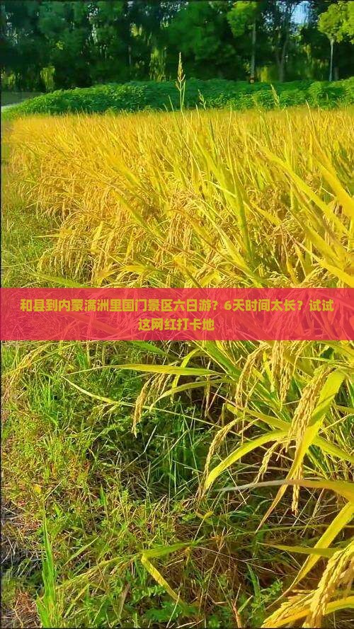 和县到内蒙满洲里国门景区六日游？6天时间太长？试试这网红打卡地