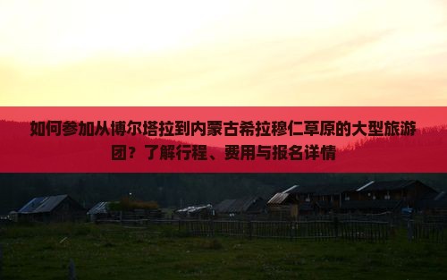 如何参加从博尔塔拉到内蒙古希拉穆仁草原的大型旅游团？了解行程、费用与报名详情