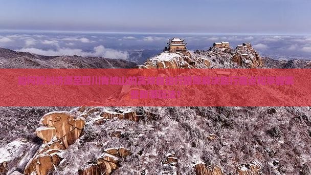 如何规划济源至四川青城山的高效自由行路犀解决旅行痛点和掌握哪些新潮玩法？