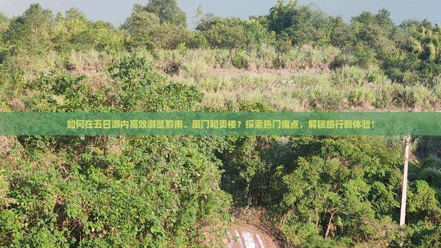 如何在五日游内高效游览黔南、厦门和贵楼？探索热门痛点，解锁旅行新体验！