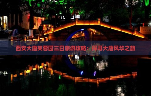 西安大唐芙蓉园三日旅游攻略：探寻大唐风华之旅