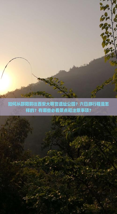 如何从邵阳前往西安大明宫遗址公园？六日游行程是怎样的？有哪些必看景点和注意事项？