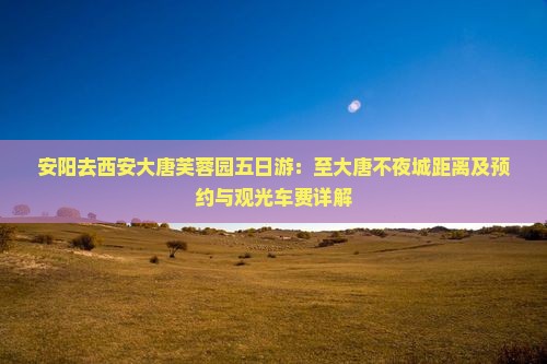 安阳去西安大唐芙蓉园五日游：至大唐不夜城距离及预约与观光车费详解