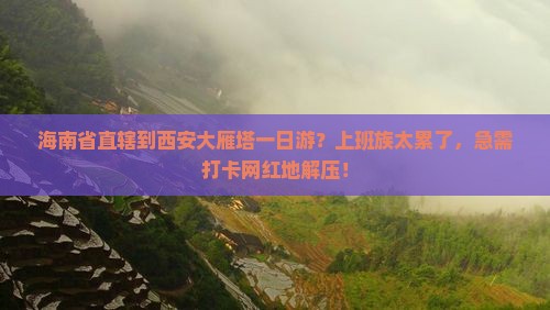 海南省直辖到西安大雁塔一日游？上班族太累了，急需打卡网红地解压！