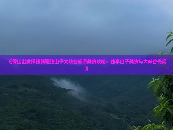 《保山出发探秘新疆独山子大峡谷旅游美食攻略：独享山子美食与大峡谷奇观》