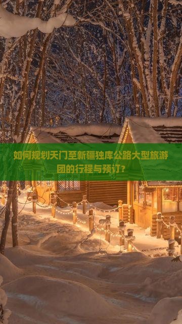 如何规划天门至新疆独库公路大型旅游团的行程与预订？