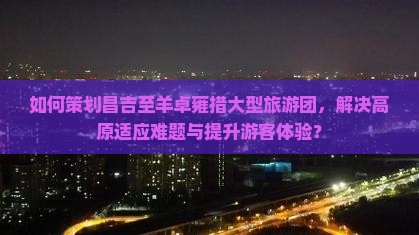 如何策划昌吉至羊卓雍措大型旅游团，解决高原适应难题与提升游客体验？