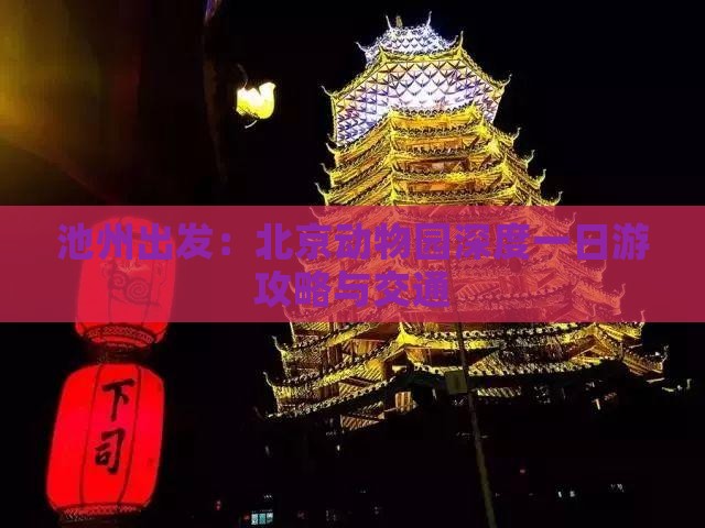 池州出发：北京动物园深度一日游攻略与交通