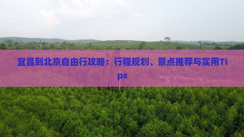 宜昌到北京自由行攻略：行程规划、景点推荐与实用Tips