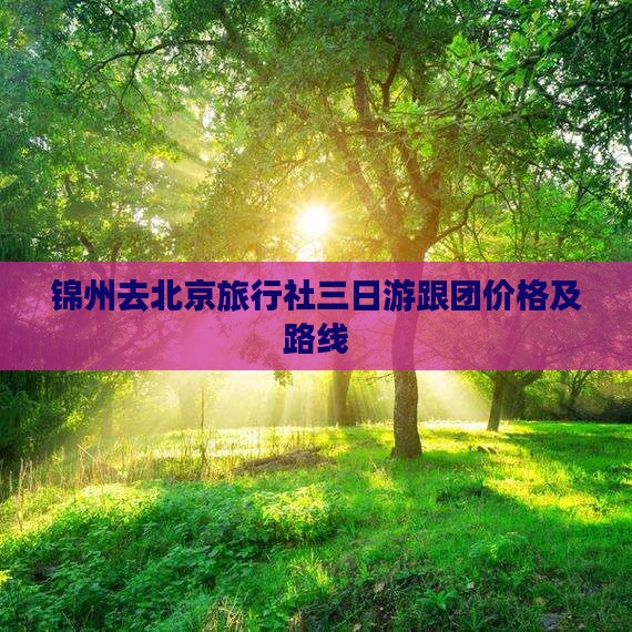 锦州去北京旅行社三日游跟团价格及路线