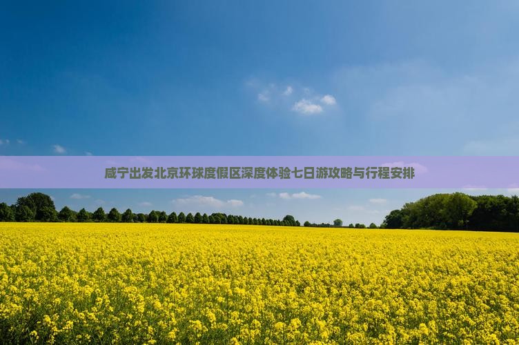 咸宁出发北京环球度假区深度体验七日游攻略与行程安排