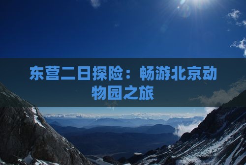 东营二日探险：畅游北京动物园之旅