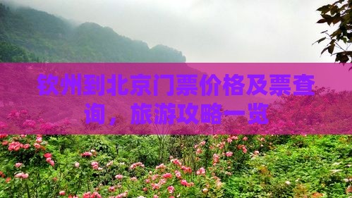 钦州到北京门票价格及票查询，旅游攻略一览