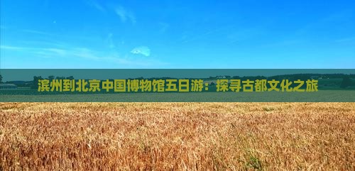 滨州到北京中国博物馆五日游：探寻古都文化之旅