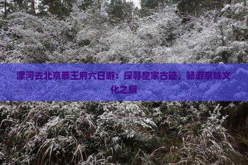 漯河去北京恭王府六日游：探寻皇家古迹，畅游京味文化之旅