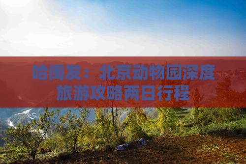 哈闽发：北京动物园深度旅游攻略两日行程