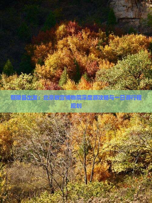 鄢陵县出发：北京故宫博物院深度游攻略与一日游行程规划