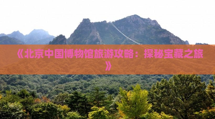 《北京中国博物馆旅游攻略：探秘宝藏之旅》