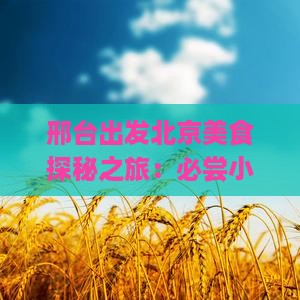 邢台出发北京美食探秘之旅：必尝小吃攻略