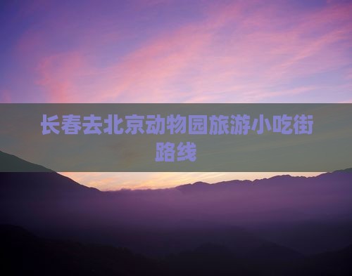 长春去北京动物园旅游小吃街路线