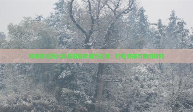 博尔塔拉到北京慕田峪长城五日游：行程安排与旅游攻略