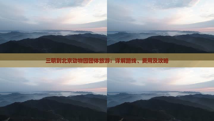 三明到北京动物园团体旅游：详解路线、费用及攻略