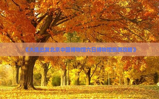 《大连出发北京中国博物馆六日博物馆旅游攻略》
